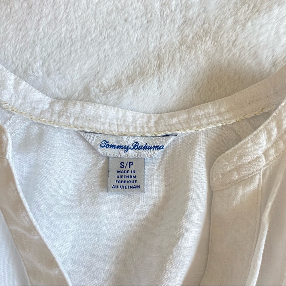 Tommy Bahama Linen Blouse in White | Sz S - Picture 4 of 10